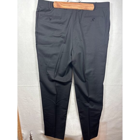 Canali Mens Black Flat-Front Dress Pants38x30.5 - Picture 6 of 10